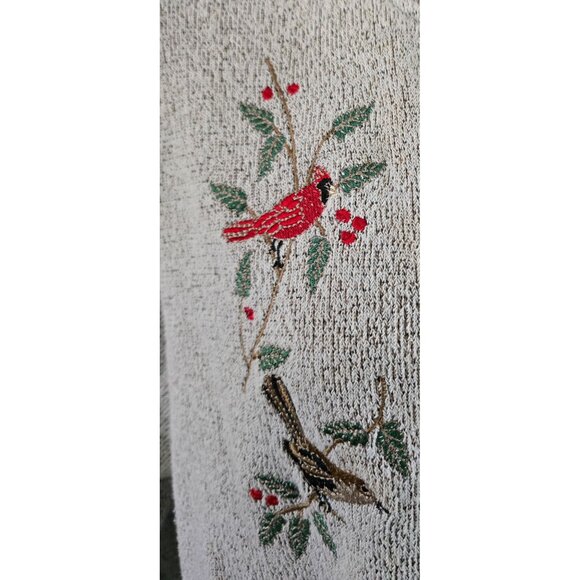 Womens Button-Up Bird Embroidered Cardigan Sweater Beige cottagecore boho - Picture 6 of 9